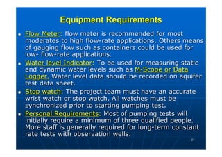 Flow Line Testing Requirements Pumping test | PDF