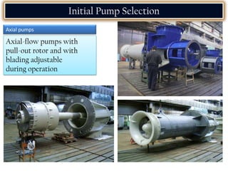 Axial-flow pumps with
pull-out rotor and with
blading adjustable
during operation
Initial Pump Selection
Axial pumps
 