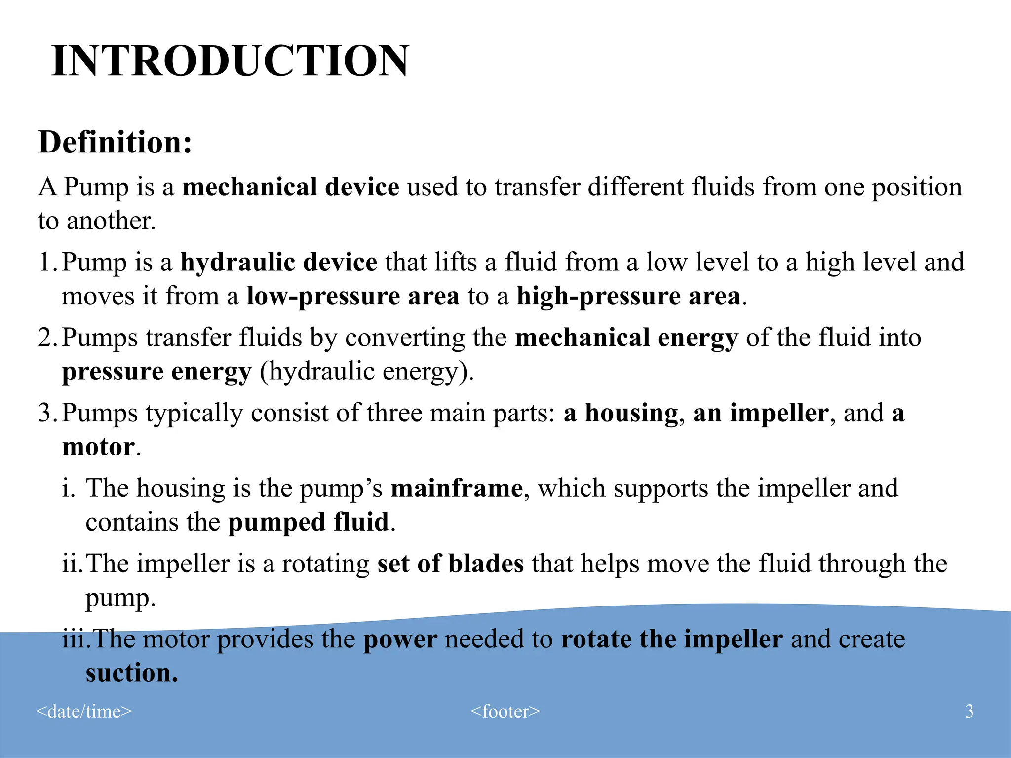 Pumps, parts of pumps, classification of pumps | PPTX | Technology ...
