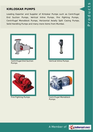 Parekh Engineering Company, Mumbai, Kirloskar Pumps | PDF