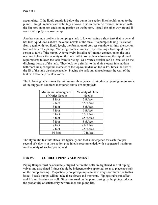 Pump suction piping rules | PDF