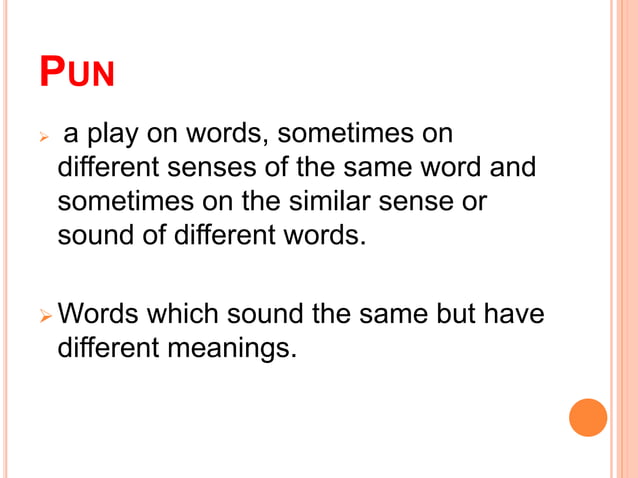 Parts of Speech (Pun and Assonance)
