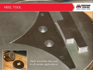 ‘Heel’ prevents side load
in off-center applications
7
HEEL TOOL
 