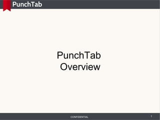 PunchTab
Overview



  CONFIDENTIAL   1
 