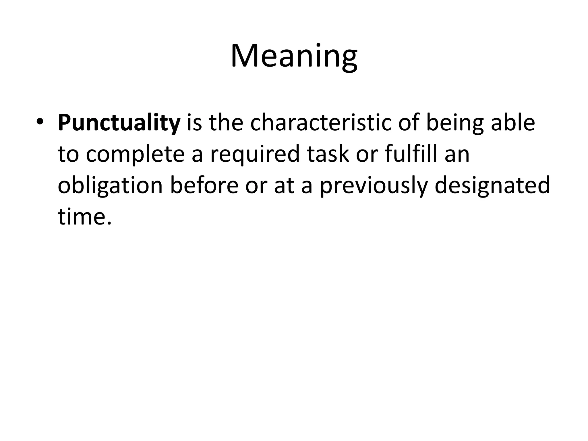 Punctuality | PPTX