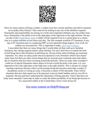 Prt Writing Examples Punctuality Essay | PDF