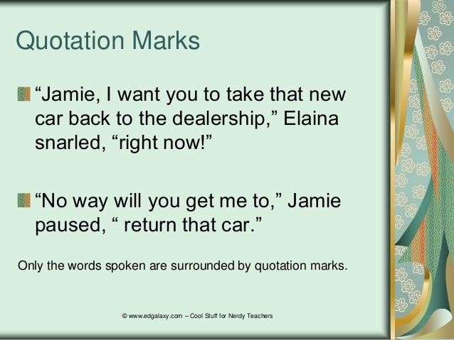 punctuating dialogue quotation story