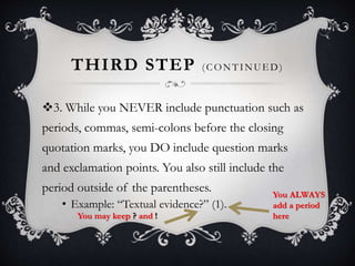 Punctuating textual evidence power point | PPT