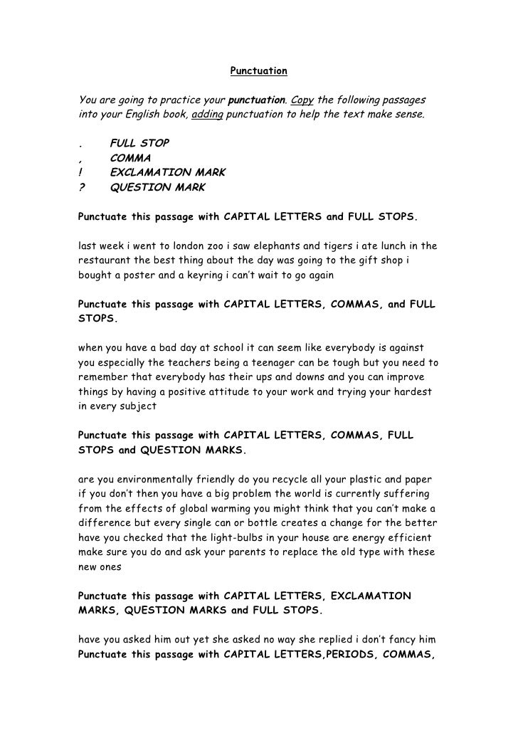 Punctuation Texts And Sentences