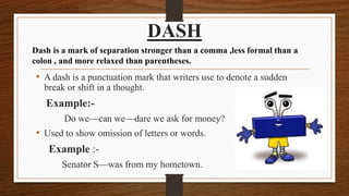 Dashed Definition Examples Punctuation | PPTX