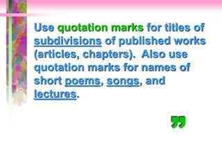 Punctuation marks and its uses examples.ppt