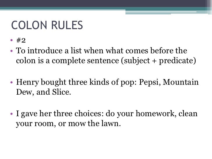 Punctuation Colon Semi Colon