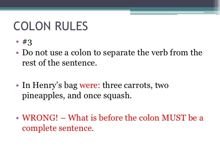 punctuation colon semi colon