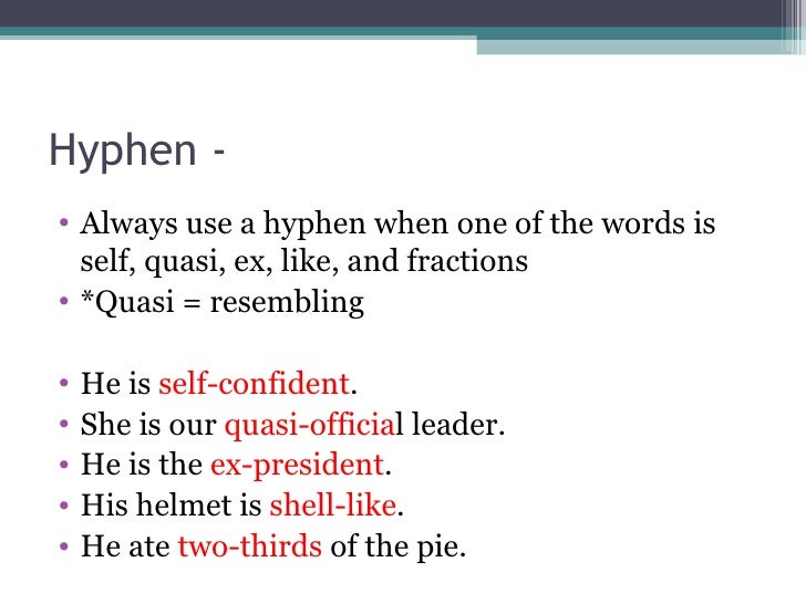 Punctuation Hyphen And Dash