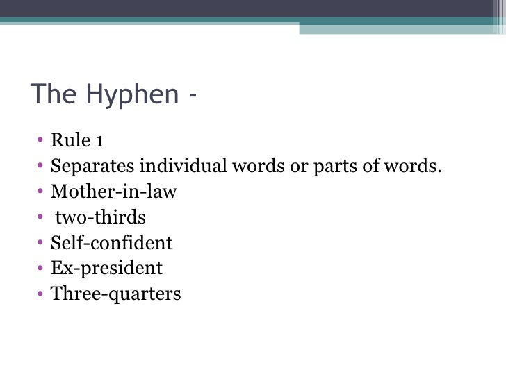 Punctuation Hyphen And Dash