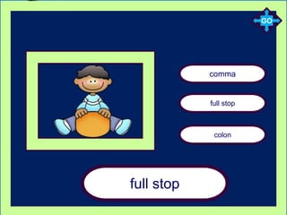 full stop
comma
colon
full stop
GO
 