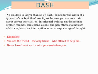 The Basic punctuation in english grammar | PPTX