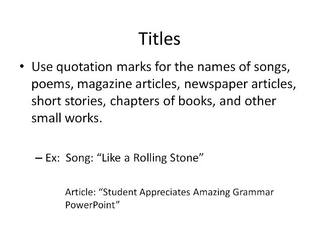 song title punctuation
