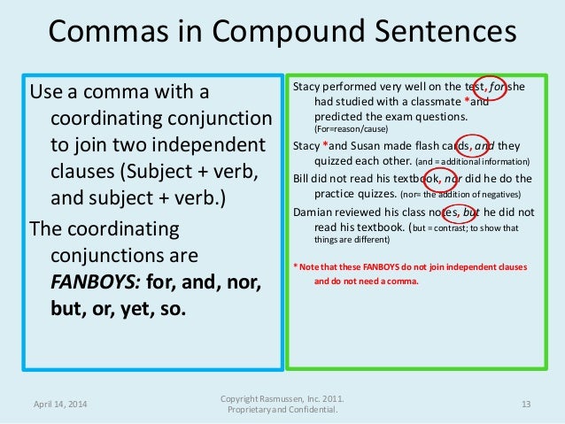when to use a comma