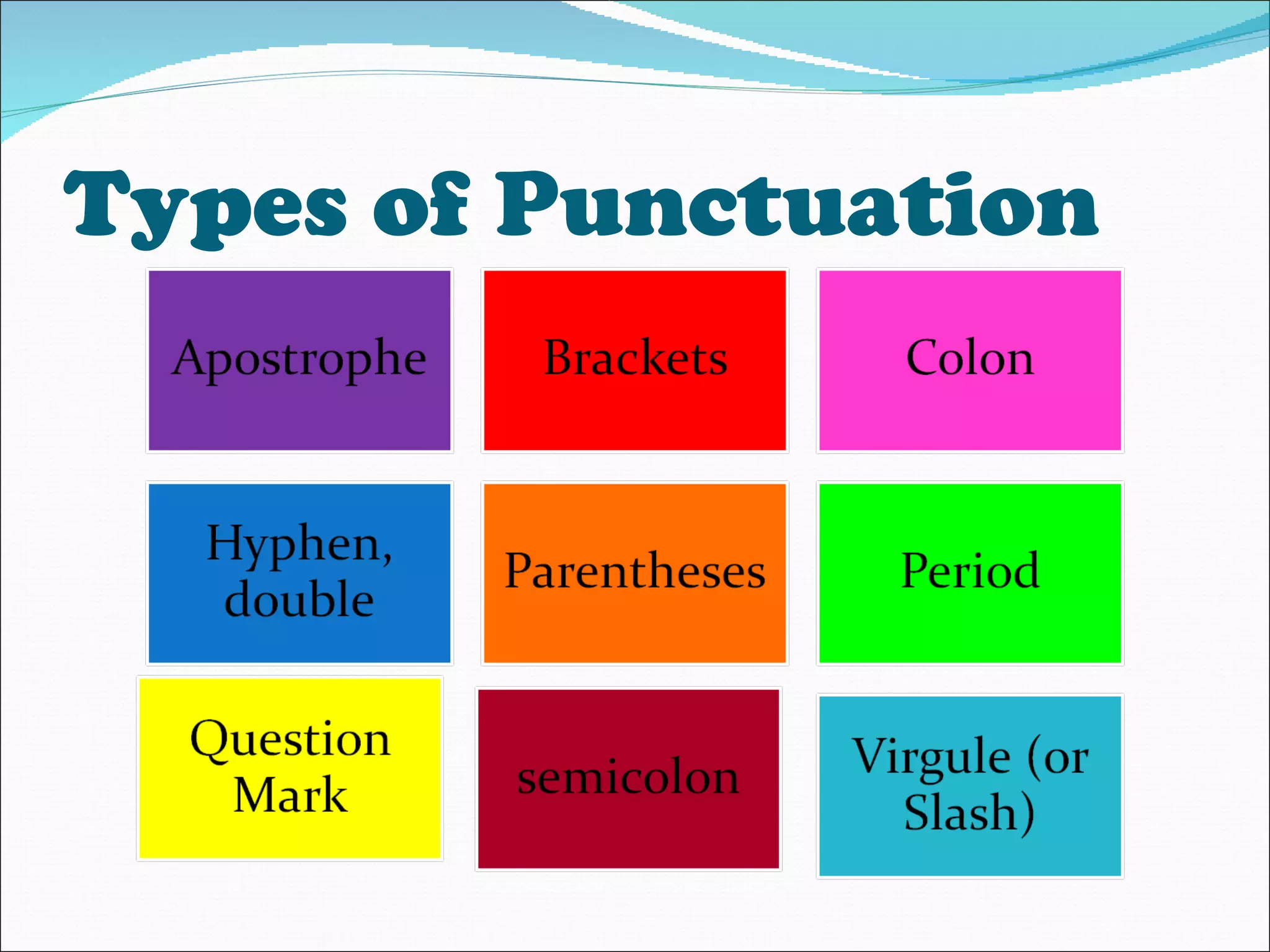 Types of Punctuation 