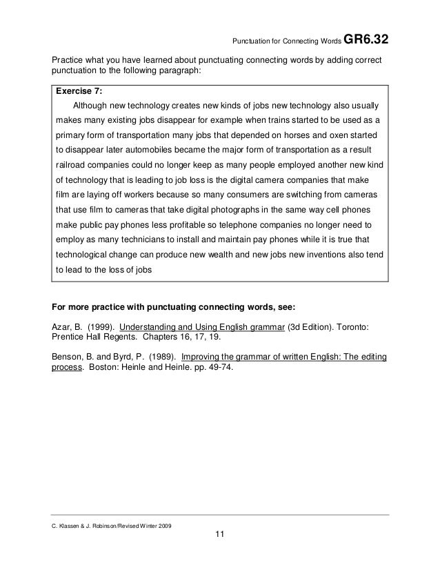 punctuation for connecting words punctuations exercise