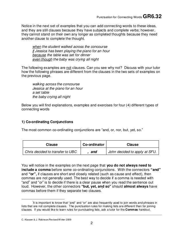 punctuation for connecting words punctuations examples
