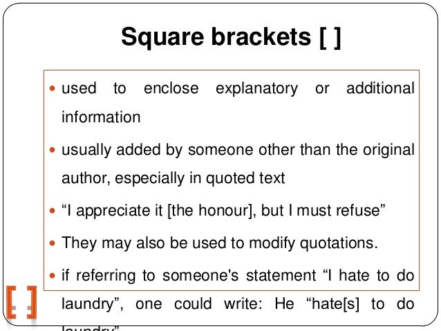 square brackets in essay