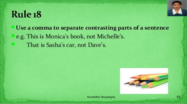 ESL Punctuation rules - Commas