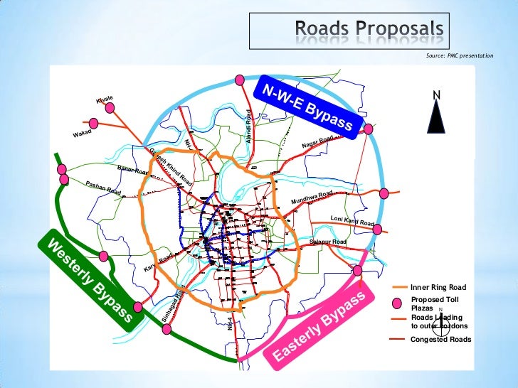 Map from proposed ring road pune to Outer Ring Road