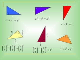 z
y
x
.
.
.
.
.
r
h s
222
=+ yzx
3
a
2
b
5
c
x
x
y
2
a
3
hk
222
=+ mpn
222
=+ shr
222
yxx =+
222
523






=





+




 cba
.
n
p
m
2
22
32
k
ha
=





+





 