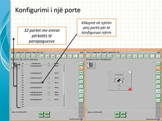 Konfigurimi i nj? porte
                          Klikojm? n? nj?r?n
                           prej portit p?r t?
   32 portet me emrat     konfiguruar nj?rin
       p?rkat?s t?
     parapaguesve
 