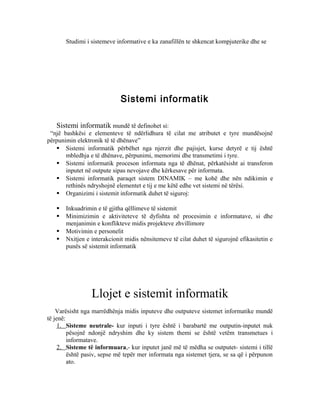 Punim seminarik sistemet informative –sistemi informatik dhe siguria në ...