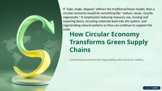 How Circular Economy Transforms Green Supply Chains for Sustainable ...