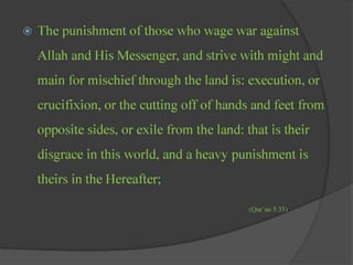 Punishment for wage war against allah & messenger