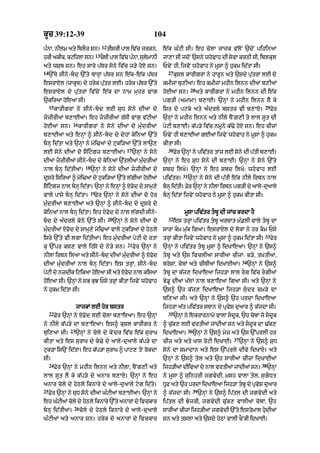kUc 39:12-39                                                           104
                                        12
p»nA< nIlm aty iblOr sn=                     tIsrI pAl iv|c jrkn<           e|k G»qI sI= eh colA jAjk v|loN `doN pihinaA
                                   13
hrI akIk< kqihlA sn=                    cOTI pAl iv|c p»nA< sulmAnI
                                                               y            jA,A sI jdoN `sny whovAh dI syvA krnI sI< iblkul
aty wSub sn= eh sAry p|Tr sony iv|c j/y hoX sn=                             PvyN hI< ijvyN whovAh ny mUsA ^ hukm id|tA sI=
14                                                                            27
     `%Ty sIny-bd `%ty bArHM p|Tr sn e|k-e|k p|Tr                                 kuSl kArIgrM ny hArUn aty `sdy pu|trM lE do
esrAXl (wAkUb) dy hryk pu|tr lE= hryk p|Tr `%ty                             kmIzM bu,IaM= eh kmIzM mhIn ilnn dIaM b,IaM
                                                                                             28
esrAXl dy pu|trM iv|coN e|k dA nAm muhr vMg                                 hoEaM sn=             aty kArIgrM ny mhIn ilnn dI e|k
`kiraA hoeaA sI=                                                            pg/I (amAmA) b,AE= `nHM ny mhIn ilnn lY ky
     15                                                                                                                              29
          kArIgrM ny sIny-bd lE SuD sony dIaM do                           isr dy pqky aty a»drly bstr vI b,AX=                          Fyr
zzIrIaM b,AEaM= eh zzIrIaM r|sI vMg v|qIaM                                `nHM ny mhIn ilnn aty nIly bYNg,I ty lAl sUt dI
                 16
hoEaM sn=             kArIgrM ny sony dIaM do mu»drIaM                      pyqI b,AE= k|p/y iv|c nmUny k|>y hoX sn= eh cIzM
b,AEaM aty enHM ^ sIny-bd dy dohM koinaM `%ty                              PvyN hI b,AEaM gEaM ijvyN whovAh ny mUsA ^ hukm
bnH id|tA aty `nHM ny moi>aM dy quki/aM `%ty lA`,                          kItA sI=
                                                        17                    30
lE sony dIaM do sYiqgz b,AEaM=                              `nHM ny sony          Fyr `nHM ny piv|tr tAz lE sony dI p|tI b,AE=
dIaM zzIrIaM sIny-bd dy koinaM `|tlIaM mu»drIaM                           `nHM ny eh SuD sony dI b,AE= `nHM ny sony `%ty
                         18
nAl bnH id|tIaM=             `nHM ny sony dIaM zzIrIaM dy                 Sbd ilKy= `nHM ny eh Sbd ilKy: whovAh lE
                                                                                       31
dUsry isiraM ^ moi>aM dy quki/aM `%ty l|gIaM hoEaM                          piv|tr=         `nHM ny sony dI p|tI e|k nIly irbn nAl
sYiqgz nAl bnH id|tA= `nHM ny enHM ^ XFod dy sAmH,y                       bnH id|tI= Fyr `nHM ny nIlA irbn pg/I dy aAly-duaAly
                              19
vAly pAsy bnH id|tA=          Fyr `nHM ny sony dIaM do hor                 bnH id|tA ijvyN whovAh ny mUsA ^ hukm kItA sI=
mu»drIaM b,AEaM aty `nHM ^ sIny-bd dy dUsry do
koinaM nAl bnH id|tA= eh XFod dy nAl l|gdI sIny-                                      mUsA piv|tr tbU dI jMc krdA hY
                                             20                               32
bd dy a»drly kony `%ty sI=                       `nHM ny sony dIaM do             es trHM piv|tr tbU arTAt m».lI vAly tbU dA
mu»drIaM XFod dy sAmH,y moi>aM vAly quki/aM dy hyQly                        sArA km mu|k igaA= esrAXl dy lokM ny hr km Psy
                                                                                                                                     33
isry `%ty vI lgA id|tIaM= eh mu»drIaM pyqI dy rtA                           trHM kItA ijvyN whovAh ny mUsA ^ hukm id|tA sI=               Fyr
                                                        21
ku `%pr ks, vAly ih|sy dy ny/y sn=                           Fyr `nHM ny    `nHM ny piv|tr tbU mUsA ^ idKAeaA= `nHM ny `s^
nIlA irbn ilaA aty sIny-bd dI@ mudrIaM ^ XFod
                                  »                                         tbU aty `s ivclIaM sArIaM cIzM: k/y< t˘KtIaM<
                                                                                                                          34
dIaM mu»drIaM nAl bnH id|tA= es trHM< sIny-bd                             brySM< cobM aty cITIaM idKAEaM=                    `nHM ny `s^
pyqI dy nzdIk iqikaA hoeaA sI aty XFod nAl kisaA                            tbU dA k|j, idKAeaA ijh/A lAl rg iv|c rgIaM
hoeaA sI= `nHM ny sB kuJ Psy trHM kItA ijvyN whovAh                         By.U dIaM K|lM nAl b,AeaA igaA sI= aty `nHM ny
ny hukm id|tA sI=                                                           `s^ `h k|j, idKAeaA ijh/A sudr cm/y dA
                                                                            bi,aA sI= aty `nHM ny `s^ `h prdA idKAeaA
                     jAjkM lE hor bstr                                      ijh/A a|t piv|tr sTAn dy pRvyS duaAr ^ k|jdA sI=
     22                                                                       35
          Fyr `nHM ny XFod lE colA b,AeaA= eh `nHM                                 `nHM ny ekrArnAmy vAlA sdk< `h cobM jo sdk
                                                                                                             U                U
ny nIly k|p/y dA b,AeaA= es^ kuSl kArIgr ny                                 ^ cuk, lE vrtIaM jMdIaM sn aty sdk dA >|k,
                                                                                |                             U
                23                                                                          36
bui,aA sI=           `nHM ny coly dy kyNdr iv|c e|k surAK                   idKAeaA=             `nHM ny `s^ myz aty `s `%prlI hr
                                                                                                                    37
kItA aty es surAK dy k>y dy aAly-duaAly k|p/y dA                           cIz aty aty KAs roqI idKAE=                  `nHM ny `s^ SuD
quk/A is`N id|tA= eh k|p/A surAK ^ pAq, toN rokdA                           sony dA SmAdAn aty es `%prly dIvy idKAX= aty
sI=                                                                         `nHM ny `s^ tyl aty `h sArIaM cIzM idKAEaM
     24                                                                                                                             38
          Fyr `nHM ny mhIn ilnn aty nIlA< bYNg,I aty                        ijh/IaM dIivaM dy nAl vrtIaM jMdIaM sn=                      `nHM
lAl sUt lY ky k|p/y dy anAr b,AX= `nHM ny eh                                ny mUsA ^ suinhrI jgvydI< msh vAlA tyl< sugDt
anAr coly dy hyQly iknAry dy aAly-duaAly qg id|ty=                         DUF aty `h prdA idKAeaA ijh/A tbU dy pRvS duaAr
                                                                                                                     y
25                                                                                               39
     Fyr `nHM ny SuD sony dIaM G»qIaM b,AEaM= `nHM ny                       ^ k|jdA sI=               `nHM ny `s^ ip|tl dI jgvydI aty
eh GqIaM cly dy hQly iknAry `%ty anArM dy ivckAr
    »     o      y                                                          ip|tl dI JjrI< jgvydI cu|k, vAlIaM cobM< `h
                  26
bnH id|tIaM=          coly dy hyQly iknAry dy aAly-duaAly                  sArIaM cIzM ijh/IaM jgvydI `%ty estymAl hudIaM
                                                                                                                      
G»qIaM aty anAr sn= hryk do anArM dy ivckAr                                 sn aty tslA aty `sdy hyQM vAlI cONkI idKAE=
 