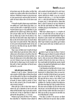 145                                      ig,tI 3:32-4:9

dI sMB sBAl krnA sI= `h pridaM aty `nHM iv|c                           plyQy aAdmIaM dI bjAe lyvIaM ^ lY= aty mYN hornM
vrtIaM jA, vAlIaM sArIaM cIzM dI sMB sBAl vI                           lokM dy jAnvrM dI bjAe lyvIaM dy jAnvrM ^
                  32                                                                                46
krdy sn=               lyvI lokM dy aAgUaM dA aAgU jAjk hArUn           lvMgA= lyvI myry hn=             lyvI 22,000 hn< pr hornM
dA pu|tr alaAzAr sI= alaAzAr `nHM sAry lokM dA                          pirvArM dy plyQy pu|tr 22, 273 hn= es nAl lyvIaM
                                                                                                                      47
muKIaA sI ijh/y piv|tr cIjM dI sMB sBAl krdy                           nAlo 273 plyQy pu|tr vDyry b|cdy hn=               srkArI mAp
sn=                                                                     dy anusAr< vADU 273 lokM lE cMdI dy 5 SYkl (e|k
     33-34
             mhlI aty mUSI dy pirvAr-smUh mrArI pirvAr                  SYkl 20 gyrAh dy brAbr hY) jmHM kr= esrAXl dy
                                                                                                                48
nAl sbiDt sn= mhlI pirvAr-smUh iv|c 6 ,200                            lokM koloN `h cMdI ek|QI kr=                 `h cMdI hArUn
aAdmI aty e|k mhIny jM v.yrI `mr dy mu.y sn=                           aty `sdy pu|tr ^ dy= eh esrAXl dy 273 lokM lE
35
     mrArI pirvAr-smUh dA aAgU abIhAiwl dA pu|tr                        aAdAegI hY=’”
                                                                          49
sUrIXl sI= eh pirvAr-smUh piv|tr tbU dy `%tr                                  PTy hornM pirvAr-smUhM dy 273 aAdmIaM dI
                                            36
vAly pAsy .yrA lA`, vAlA sI=                     mrArI pirvAr dy        TM lY, vAly kAfI lyvI nhIN sn= es lE mUsA ny
                                                                                                                                50
lokM ^ piv|tr tbU dy frymM dI sMB sBAl dA km                         enHM 273 aAdmIaM lE cMdI ek|QI kItI=                         mUsA ny
id|tA igaA sI= `h sArIaM brysM< Ti/HaM TmIaM aty                       esrAXl dy plyQy aAdmIaM koloN cMdI ek|QI kItI=
`s hr cIz dI sMB sBAl krdy sn ijh/I piv|tr                             `sny srkArI mAp ansAr 1, 365 SYkl cMdI ek|QI
                                              37                                 51
tbU dy frymM nAl vrtI jMdI sI=                    `h piv|tr tbU       kItI=         mUsA ny whovAh dA hukm m»inaA= mUsA ny whovAh
dy aAly-duaAly dy ivh/y ivclIaM TmIaM dI dyK BAl                       dy aAdyS anusAr cMdI hArUn aty `sdy pu|trM ^ dy
vI krdy sn< es iv|c sAry T/Hy< tbU dIaM ik|lIaM                        id|tI=
aty r|sy SAiml sn=
     38
          mUsA< hArUn aty `sdy pu|trM ny m».lI vAly tbU dy                                   khAT pirvAr dy km
                                                                                                                            2
sAmH,y piv|tr tbU dy pUrb v|l .yrA lAeaA= `nHM ^
piv|tr sTAn dI sMB sBAl dA km sONipaA igaA sI=
`nHM ny eh km esrAXl dy sAry lokM lE kItA= hor
                                                                        4      whovAh ny mUsA aty hArUn ^ aAiKaA< “khAT dy
                                                                               pirvAr-smh dy pirvArM dy aAdmIaM dI ig,tI
                                                                                        U
                                                                        kro= (khAT pirvAr-smUh lyvI dy pirvAr-smUh dA
                                                                                      3
ijh/A vI piv|tr sTAn dy ny/y aA`NdA `sny mAiraA                         ag hY=) tIh aty p»jAh sAlM dI `mr dy ivckArly
                 39
jA,A sI=              whovAh ny mUsA aty hArUn ^ aAdyS id|tA            !dmI@ dI ig,tI kro jo syvA krn dy wog hn=
                                                                                                                                 4
ik `h lyvI dy pirvAr-smUh dy sAry aAdmIaM aty                           eh aAdmI m».lI vAly tbU iv|c km krngy= khATI
e|k mhIny jM estoN v.yry mu»i.aM dI ig,tI krn=                          pirvAr dA km m».lI vAly tbU ivclI@ sB toN piv|tr
ku|l ig,tI 22,000 sI=                                                   cIjM dI sMB sBAl krnA hovygA=
                                                                          5
                                                                           “jdoN esrAXl dy lok iksy nvIN TM ^ jA,< hArUn
                lyvI plyQy pu|trM dA sTAn lYNdy hn                      aty `sdy pu|trM ^ prdy ^ `tAr lY,A cAhIdA hY aty
     40
          whovAh ny mUsA ^ aAiKaA< “esrAXl dy sAry                      ekrArnAmy dy piv|tr sdUk ^ es nAl >k dy,A
                                                                                          6
plyQy aAdmIaM aty `nHM mui.aM dI ig,tI kr ijh/y                        cAhIdA hY= fyr `nHM ^ es sAry kuJ ^ nrm cm/y dy
G%qo G%qo e|k mhIny dy hn `nHM dy nAm e|k sUcI iv|c                     k|j, nAl >k dy,A cAhIdA hY= fyr `nHM ^ cm/y
           41
ilK=            esrAXl dy plyQy pu|trM aty mui.aM ^ lY,                `%ty gU/yH nIly rg dA k|p/A pA dy,A cAhIdA hY aty
dI bjAe< mYN whovAh< lyvIaM ^ lvMgA= mYN hornM                          piv|tr sdUk dy ki/aM iv|c l|QM a/A dy,IaM
                                                                                              7
lokM dy plyQy jAnvrM ^ lY, dI bjAe lyvIaM dy                            cAhIdIaM hn= fyr `nHM ^ cAhIdA hY ik piv|tr myz
plyQy jAnvrM ^ lvMgA=”                                                  `%ty nIlA k|p/A ivCA dy,= `nHM ^ cAhIdA hY ik myz
     42
          es lE mUsA ny PvyN hI kItA ijvyN whovAh ny                    `%ty plyqM cmcy aty kOlIaM aty pI, dIaM ByqM vAly
                                                                                                                            8
aAiKaA sI= mUsA ny esrAXl dy lokM dy sAry plyQy                         j|g r|K dy,= aty myz `%ty roqI r|K dy,= Fyr tuhA^
                                 43
b%icaM dI ig,tI kItI=                 mUsA ny sAry plyQy aAdmIaM        cAhIdA hY ik enHM sArIaM cIzM `%pr lAl k|p/A pA
aty e|k sAl jM es toN v.yrI `mr dy mu»i.aM dI                           idP= fyr hr cIz ^ nrm cm/y nAl k|j idP= fyr
sUcI b,AE= es sUcI iv|c 22, 273 nAm sn=                                 myz dy ir»g iv|c l|QA pA idP=
     44                                            45                     9
          whovAh ny mUsA ^ eh vI aAiKaA<                “mYN< whovAh<      “fyr `nHM ^ cAhIdA hY ik SmAdAn aty `sdy
eh aAdyS iddA hM: ‘esrAXl dy hornM pirvArM dy                          dIivaM ^ nIly k|p/y nAl >k dy,= `nHM ^ cAhIdA
 
