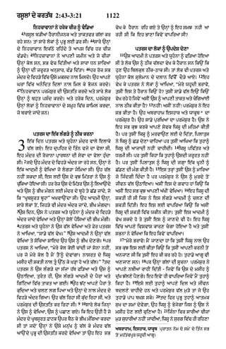 rs°lM dy krt|b 2:43-3:21                                          1122
             inhcAvAnM ny hryk cIz ^ vi.!                            vyK ky hYrAn rih gX ty `nHM ^ eh smJ nhI aA
     43
          rsUl b/IaM hYrAnIjnk aty tAktvr g|lM kr                     rhI sI ik eh BA,A ikvyN vApiraA sI?
                                                     44
rhy sn= tM sAry lokM ^ pRBU lE .r sI=                     sAry `nHM
dy inhcAvAn ek|Qy rih»dy ty aAps iv|c hr cIz                                        ptrs dA lokM ^ `pdyS dy,A
            45                                                           11
v».dy=           inhcAvAnM ny aAp,I zmIn aty jo cIzM                          `s aAdmI ny ptrs aty wUhnA ^ fi/aA hoeaA
`nHM kol sn< sB vyc id|tIaM aty sArA Dn sAiraM                        sI ty lok `s ^ QIk c|ldA vyK ky hYrAn sn ik`N ik
                                                46
^ `nHM dI zrUrt anusAr< v». id|tA=                   hr roz sB        hu, `h iblkul QIk-QAk sI= tM lok vI ptrs aty
                                                                                                                                    12
mdr dy ivh/y ivc `sy mksd nAl imld= `h aAp,y
 »             |                  y                                   wUhnM kol sulymAn dy dlAn iv|co o o o dO/y aAX=                   eh
GrM iv|c anidt idlM nAl iml ky Bojn krdy=                            vyK ky ptrs ny lokM ^ aAiKaA< “myry whUdI BrAvo<
47
     inhcAvAn prmyS¨r dI `stit krdy aty sAry lok                      t¨sIN es ty hYrAn ik`N ho? t¨sIN sA.y v|l e`N ik`N
`nHM ^ bhut ps»d krdy= aty hryk idn< prmyS¨r                          vyK rhy ho ijvyN asIN `s ^ aAp,I tAkt aty cigaAE
                                                                                               13
`nHM lokM ^ inhcAvAnM dy smUh iv|c SAiml krdA<                        nAl QIk kItA hY?              nhIN⁄ asIN nhIN⁄ prmyS¨r ny eh
jo bcAX jMdy sn=                                                      sB kItA hY= `h abrAhAm eshAk aty wAkUb * dA
                                                                      prmyS¨r hY= `h sA.y puriKaM dA prmyS¨r hY= `s ny
                                                                      eh sB kuJ krky aAp,y syvk iwsU dI mihmM kItI
             ptrs dA e|k l»g/y ^ QIk krnA                             hY= pr t¨sIN iwsU ^ mrvA`, lE dy id|tA< iplAtus


3         e|k idn ptrs aty wUhnA m»dr vAly elAky
          v|l gX= eh dupihr dy it»n vjy dA vylA sI<
eh m»dr dI rozAnA pRArTnA dI syvA dA vylA hu»dA
                                                                      ny iwsU ^ C. dy,A cAihaA pr t¨sIN aAiKaA ik tuhA^
                                                                      iwsU dI aAzAdI nhIN cAhIdI=
                                                                                                                    14

                                                                      DrmI sI= pr t¨sIN ikhA ik t¨hA^ `sdI zrUrt nhIN
                                                                                                                         iwsU piv|tr aty

      2
sI= jdo `h m»dr dy ivh/y a»dr jA rhy sn< `nHM ny                      hY= pr t¨sIN iplAtus ^ iwsU dI jgHA e|k KUnI ^
                                                                                                     15
e|k aAdmI ^ vyiKaA jo lg/A jimaA sI= `h c|l                         C|., dI m»g kItI hY=                es trHM t¨sIN `s ^ mAiraA
nhIN skdA sI< es lE `s dy kuJ im|trM ny `s ^                          jo ij»dgI id»dA hY pr prmyS¨r ny `s ^ m¨rdy toN
c|ikaA hoeaA sI= hr roz `s dy im|tr `s ^ ilaA`Ndy
  u                                                                   jIvn v|l `QAeaA= asIN es dy gvAh hM ik`N ik
                                                                                                                           16
aty `s ^ BIK m»gn lE m»dr dy bUhy ty C|. jMdy< jo                     asIN eh sB kuJ aAp,I a|KIN vyiKaA=                        eh iwsU dI
ik “KUbsUrt bUhA” aKvA`NdA sI= `h aAdmI `nHM<                         SktI hI sI ijs ny es l»g/y aAdmI ^ cl, dI
sAry lokM toN< ijh/y vI m»dr a»dr jANdy< BIK m»gdA=                   SktI id|tI= eh es lE vApiraA ik`N ik asIN
3
`s idn< `s ny ptrs aty wUhnA ^ m»dr dy ivh/y                         iwsU dI SktI iv|c wkIn kItA= t¨sIN es aAdmI ^
a»dr jMdy vyiKaA aty `nHM koloN pYisaM dI BIK m»gI=                   vyK skdy ho ty t¨sIN es ^ jA,dy vI ho= eh iwsU
4
ptrs aty wUhnA ny `s v|l vyiKaA aty Fyr ptrs                         iv|c aAp,y ivSvAs kAr, cgA hoeaA hY aty t¨sIN
                                5
ny aAiKaA< “sA.y v|l vyK=” `s aAdmI ny `nHM v|l                       sBnM ny vyiKaA ik eh ikvyN vApiraA=
                                                              6          17
vyiKaA ty soicaA SAed `h `s ^ BIK dy,gy= pr                                   “myry BrAvo⁄ mYN jA,dA hM ik t¨sIN iwsU nAl `h
ptrs ny aAiKaA< “myry kol koE cMdI jM sonA nhIN<                      sB kuJ es lE kItA ik`N ik t¨sIN aAp,I krnI toN
pr jo myry kol hY mYN tYN^ dyvMgA= nAsrt dy iwsU                      anjA, sI ik t¨sIN eh kI kr rhy ho= tuhA.y aAgU vI
                                                              7                          18
msIh dI SktI nAl tU« `%Q ky K/HA ho aty c|l=” td                      a,jA, sn=               pr `nHM g|lM dI sUcnA prmyS¨r ny
ptrs ny `s l»g/y dA s|jA h|T Fi/aA aty `s ^                           aAp,y nbIaM rAhIN id|tI - ijvyN ik `s dy msIh ^
`QAeaA< turt hI< `s l»g/y aAdmI dy pYrM aty                          duK J|l,y pY,gy= eh evyN hI vApiraA ijvyN mYN tuhA^
                                                                        |
                                    8                                             19
ig%iqaM iv|c tAkt aA gE= `h J|q aAp,y pYrM ty                         ikhA hY=         esy lE tuhA^ aAp,y idl aty jIvn
kuidaA aty cl, lg ipaA aty `nHM dy nAl m»dr dy                        bdl,y cAhIdy hn aty prmyS¨r v|l m¨/o tM jo `h
                                                                                                     20
ivh/y a»dr igaA= `h c|l irhA sI k|ud irhA sI< aty                     tuhA.y pAp bKS sky=                 td ifr pRBU tuhA^ aAtmk
                                        9 –10
prmyS¨r dI `stit kr irhA sI=                    sAry lok ijnHM        suK dA smM dyvygA< `h iwsU ^ ByjygA ijs ^ `s ny
                                                                                                            21
ny `s ^ vyiKaA< `s ^ pCA, gX= ik eh `hI hY jo                         msIh ho, lE cui,aA hY=                     ij»nA icr sArIaM cIzM
m»dr dy KUbsUrt FAqk `pr bYQ ky BIK m»igaA krdA                       m¨/ suDArIaM nhIN jMdIaM< iwsU ny surg iv|c hI rih,A
sI tM jdoN `nHM ny `sy mnu|K ^ c|l ky m»dr v|l
                                                                      abrAhAm< eshAk< wAkUb purAtn nym dy smyN dy it»n sB
aA`Ndy pRBU dI `stit krdy vyiKaA tM `h eh sB                          toN mh|tvpUr whUdI aAgU=
 