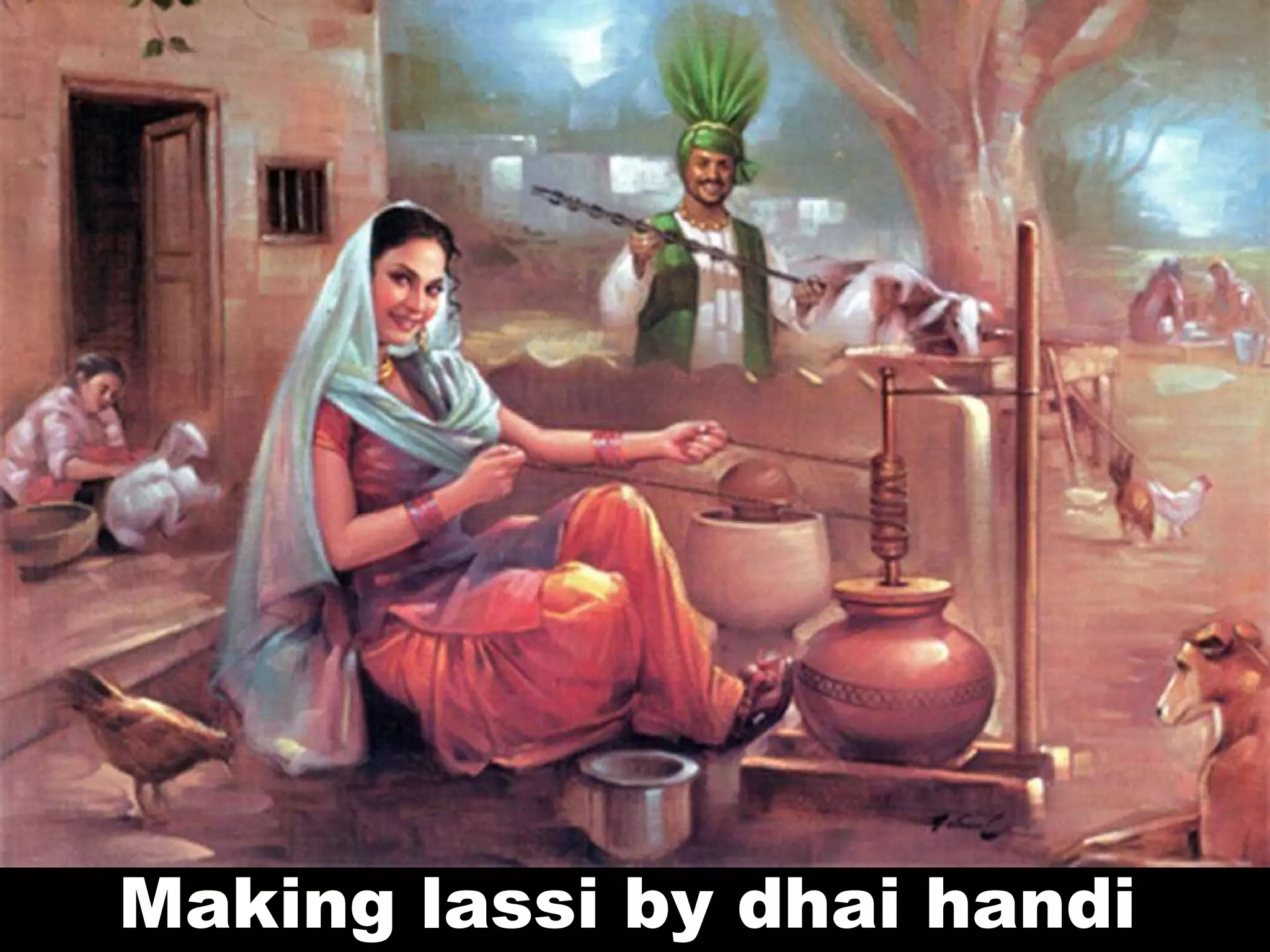 Making lassi by dhai handi