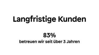 Langfristige Kunden
83%
betreuen wir seit über 3 Jahren
 