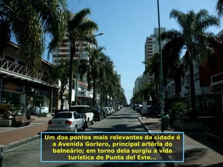 Um dos pontos mais relevantes da cidade é a Avenida Gorlero, principal artéria do balneário; em torno dela surgiu a vida turística de Punta del Este... 