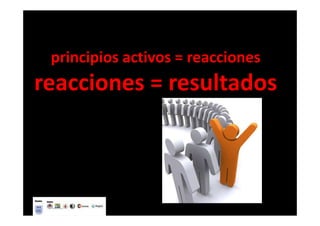 principios activos = reacciones
reacciones = resultados
 