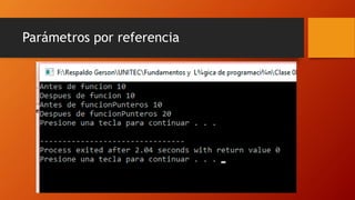 Parámetros por referencia
 