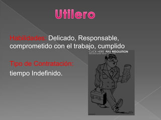 Habilidades: Delicado, Responsable,
comprometido con el trabajo, cumplido
Tipo de Contratación:
tiempo Indefinido.

 