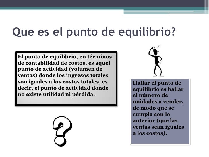 Resultado de imagen de QUE ES EL PUNTO DE EQUILIBRIO
