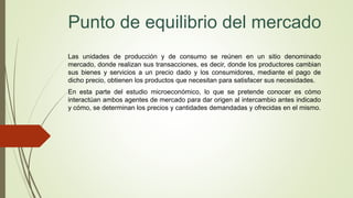 Punto de equilibrio del mercado | PPTX