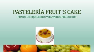 PASTELERÍA FRUIT´S CAKE
PUNTO DE EQUILIBRIO PARA VARIOS PRODUCTOS
 