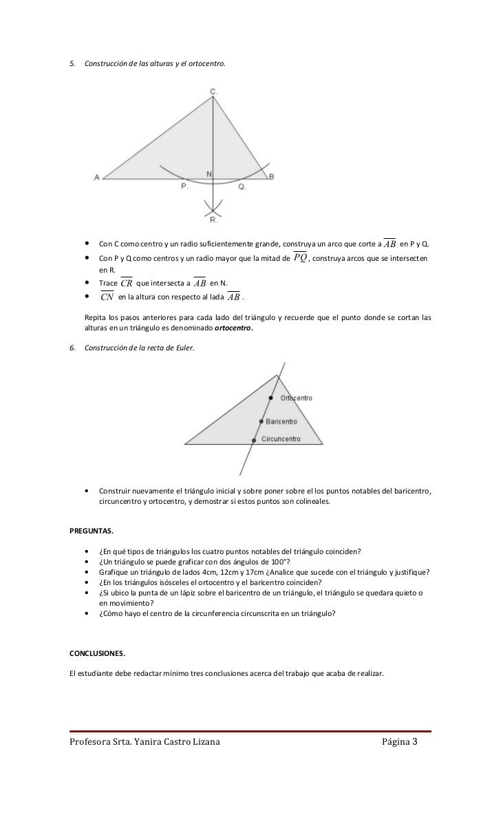 Como Se Hace El Ortocentro De Un Triangulo Construcción con regla y compás