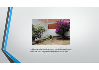 El plano permite visualizar mejor las distintos enfoques  
para darle una composición a determinada imagen
 