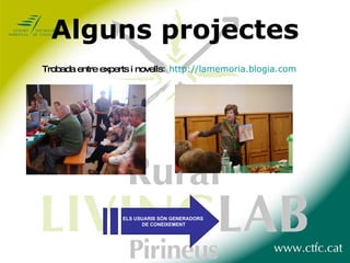 Alguns projectes Trobada entre experts i novells :  http://lamemoria.blogia.com ELS USUARIS SÓN GENERADORS DE CONEIXEMENT 