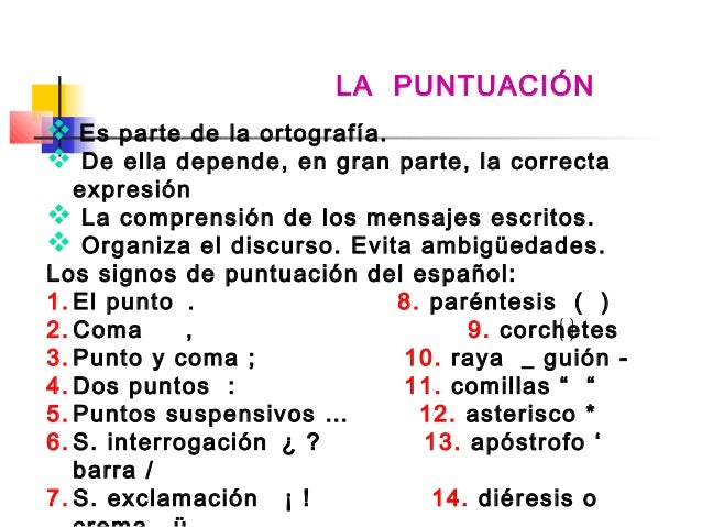Ortografía la Puntuación